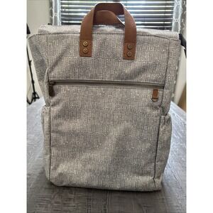 Thirty-One Journey Backpack  Textured Grey Top Handles Straps Multi pockets